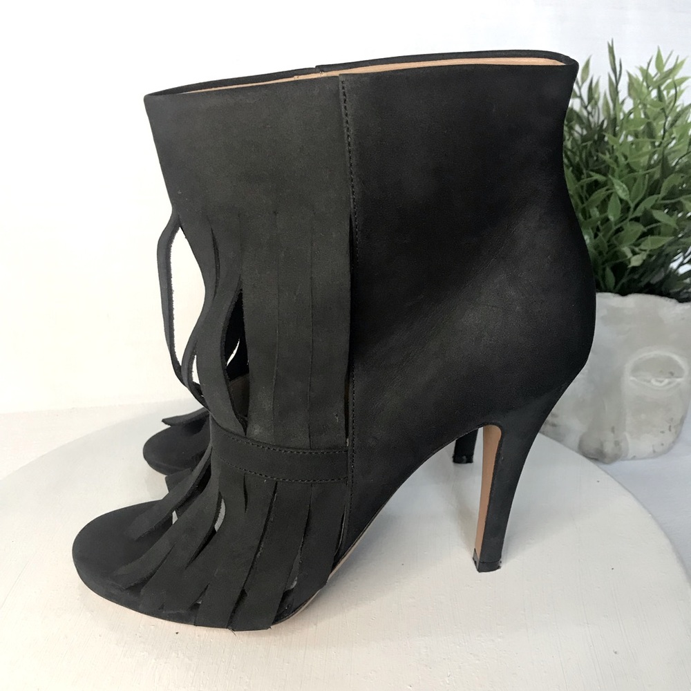 Maison Margiela Leather suede fringe ankle booties